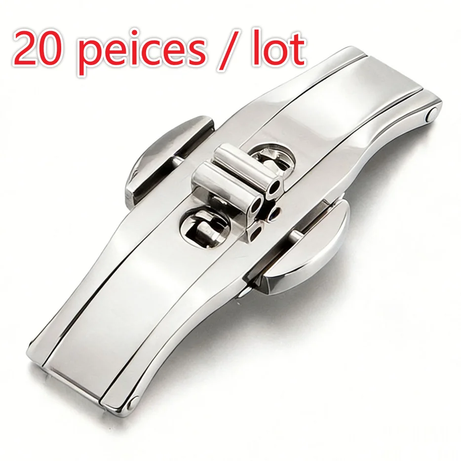 4 5 6mm Men Women General Stainless Steel Watch Buckle Double Push Butterfly Watch Band Silver Buckle Button Accessories