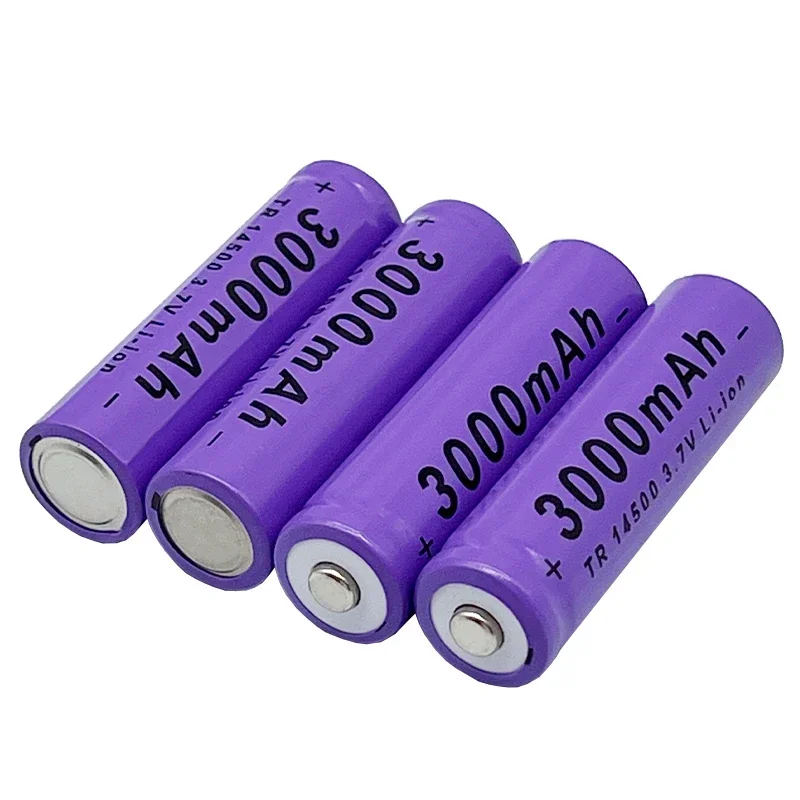 2024 la última batería de litio 14500 3,7 V 3000mAh batería recargable linterna batería linterna LED juguete + cargador