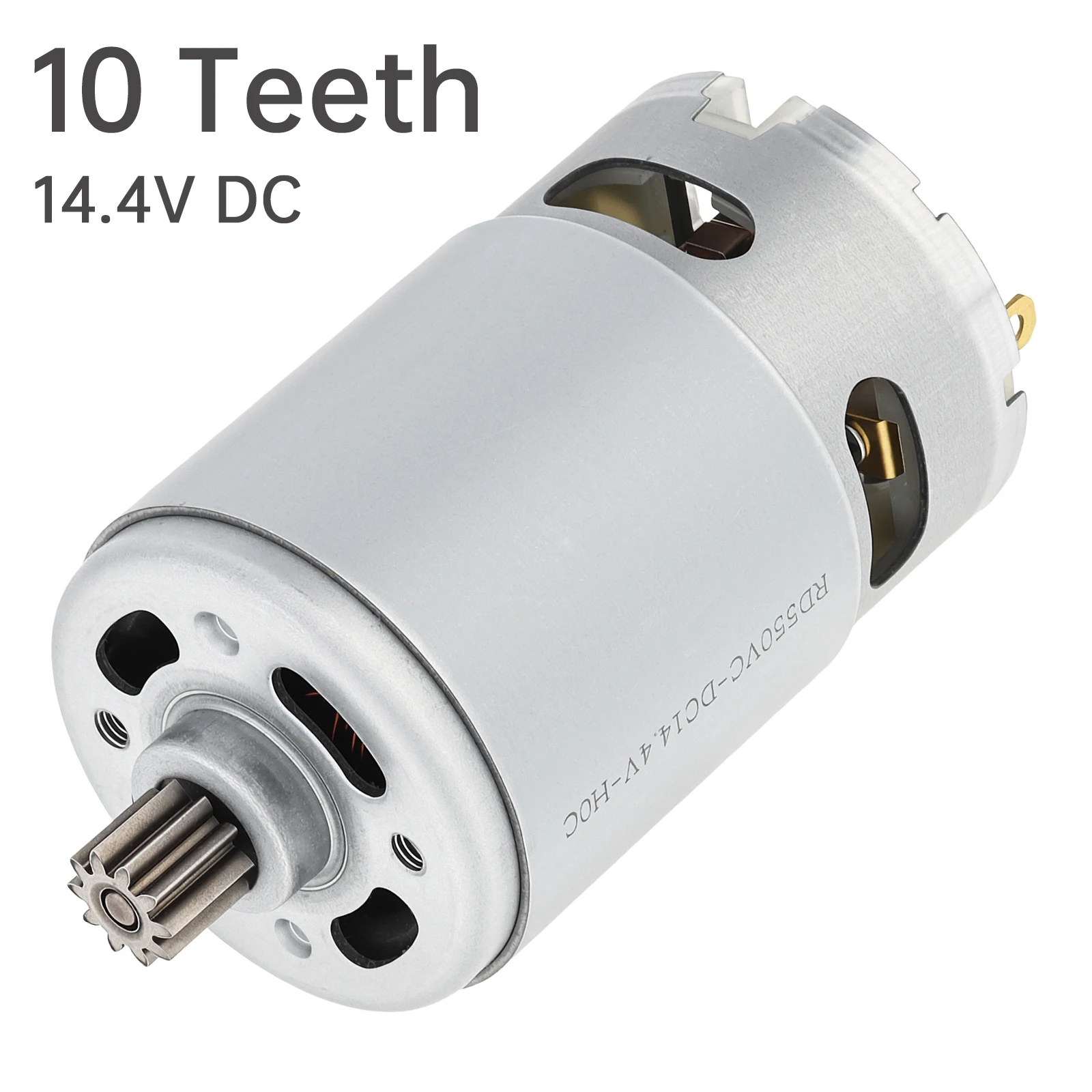 RS550 DC Motor with 10 Teeth Gear 14.4V 19800RPM High Speed Micro Motor Replacement for Cordless Circular Saw / DIY Power Tools