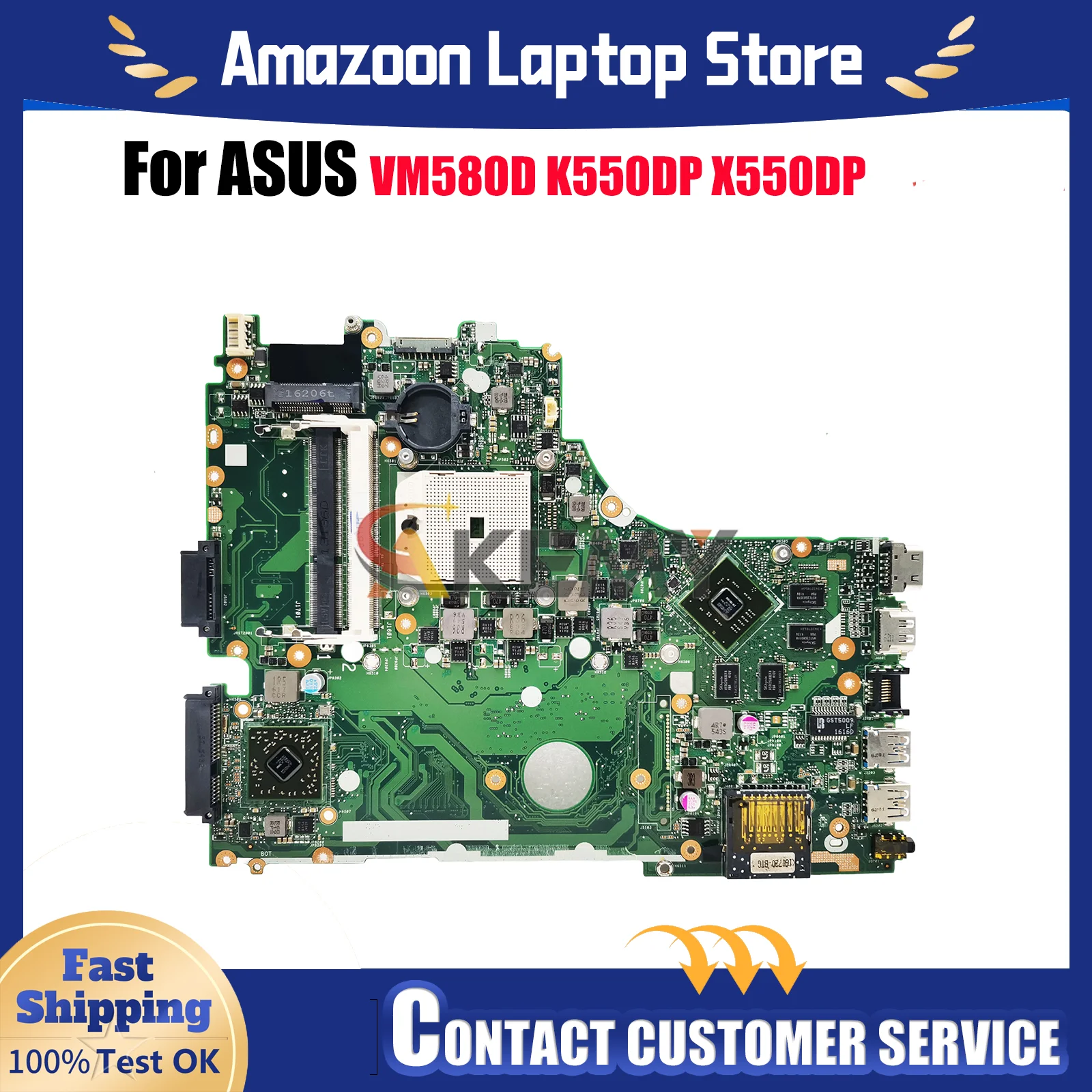 

Материнская плата для ноутбука X550DP для ASUS VivoBook K550DP VM580D X550DP X550D, материнская плата для ноутбука на складе, 100% тестирование, ОК, быстрая доставка