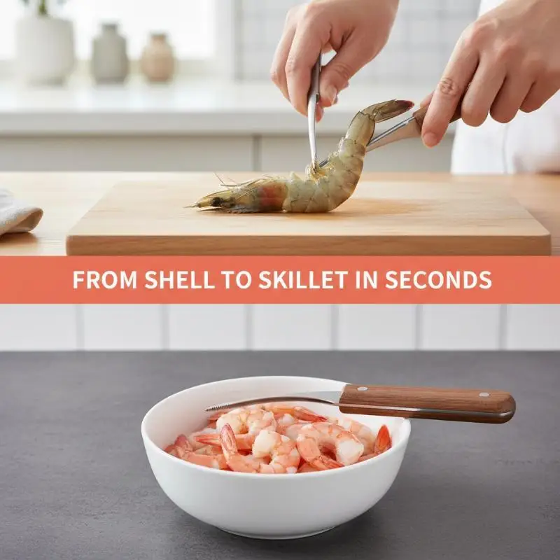 1/2PC Multifunctional Stainless Shrimp Peeling Tools Seafood Quick Sheller Shrimp Line Remover Shrimp Shell Peeler Kitchen Tools