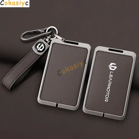 Car Smart NFC Card Key Case Cover For Leapmotor C10 C11 C16 Zinc Alloy Leather Protector Holder Shell Kychain Auto Accessories