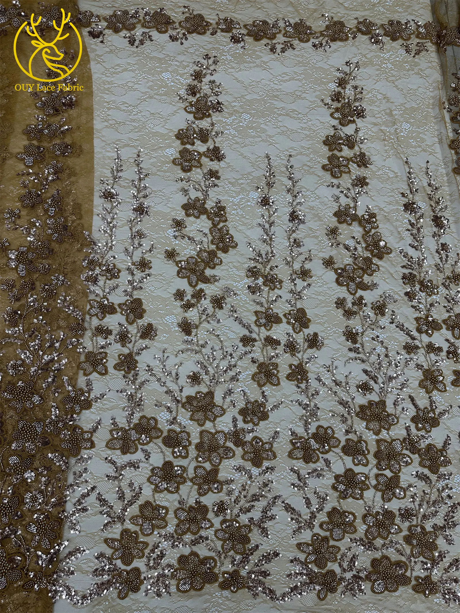 Afrikanischer Bräutigam Bestickter Pailletten-Spitzenstoff 2026 Luxuriöser Marineblauer Französischer Perlen-Spitzenstoff für Braut-Hochzeitskleider und Partykleider zum Nähen – Detail 20