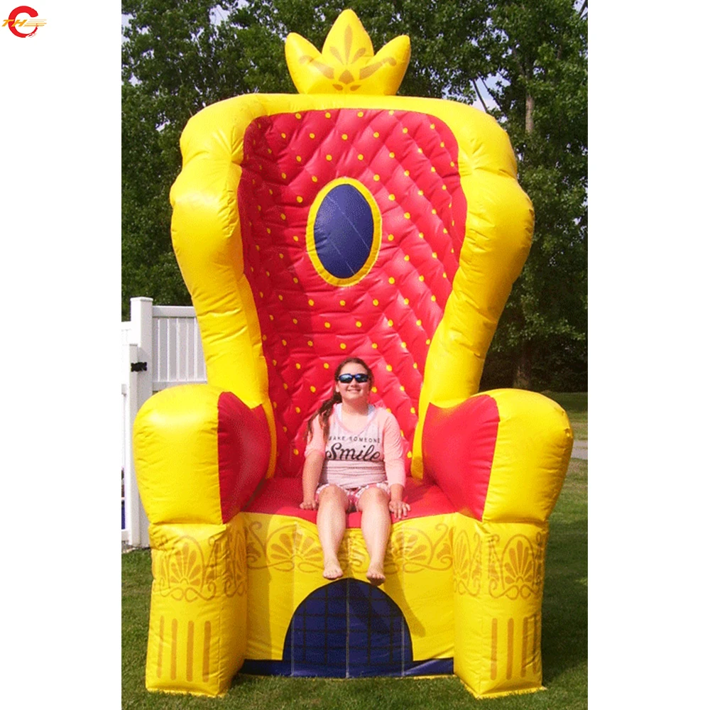 Fast Ship Inflatable King Throne Chair Custom Made Inflatable Bouncer Throne Sofa for Wedding Reception and Hotel Banquet