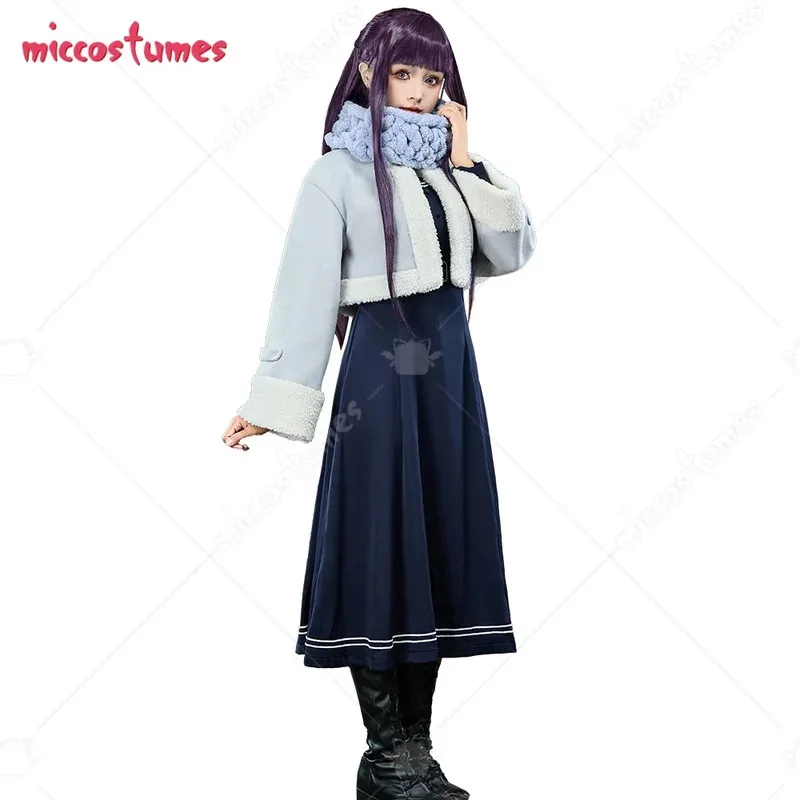 

25COSMICCOSTUMES Women's Fern Cosplay Costume Dress and Jacket with Scarf Belt Halloween Cosplay Costumes