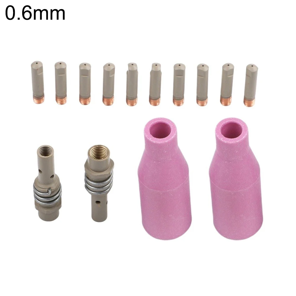 

14PCS Welding Nozzle Set for 15AK and MB15 For MIG Torches Earthenware Nozzles with 0.6mm 0.8mm 0.9mm 1.0mm 1.2mm Tips