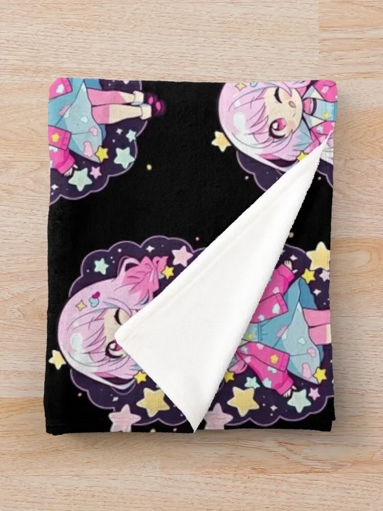 بطانيات حرارية منقوشة ناعمة قطيفة ، مشروع قميص سيكاي ، إمو أوتوري ، نجوم لطيفة ، بطانية رمي تشيبي كاواي ، حرارية للسفر