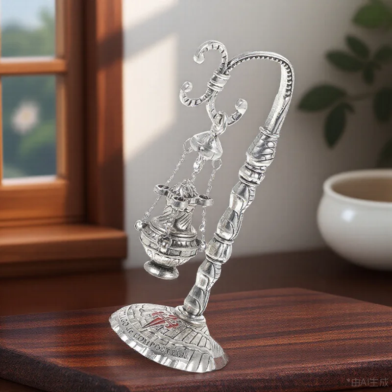 

Mini Incense Burner Alloy Finish Censer Holder for Living Room Study Tea Room Decorative Aroma Burner Tabletop Ornament