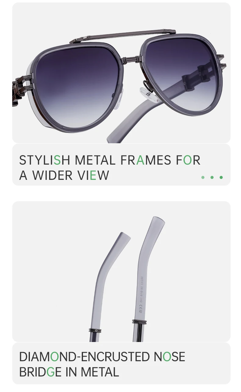 Vintage Punk Ovale Sonnenbrille für Damen und Herren 2026 Luxusmarken-Design Trendige Steampunk Doppelbalken-Sonnenbrille für Männer Retro-Brillen – Detail 7