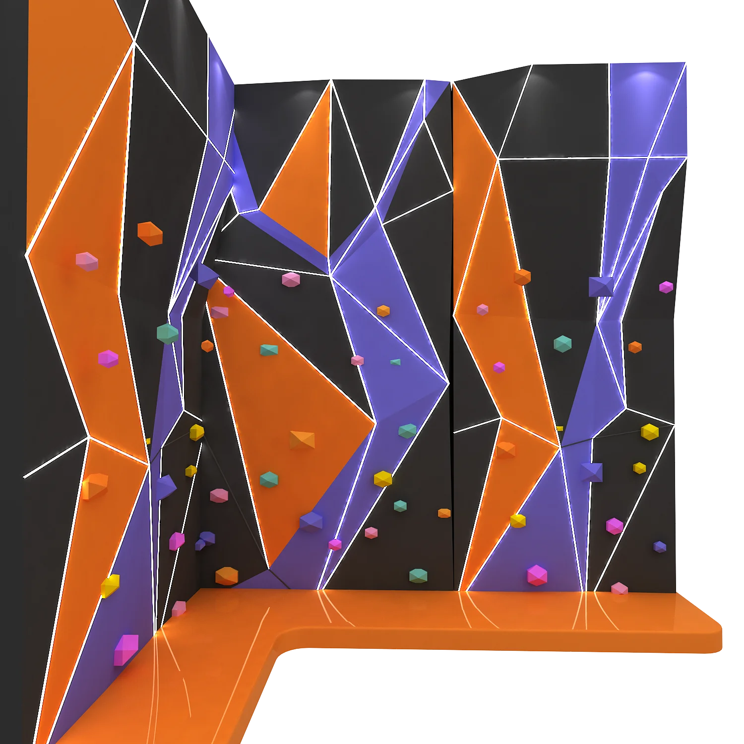 

Стенка для скалолазания, стена для скалолазания из стекловолокна для детей, играющая в крытую и уличную игровая площадка, индивидуальная световая стена для скалолазания