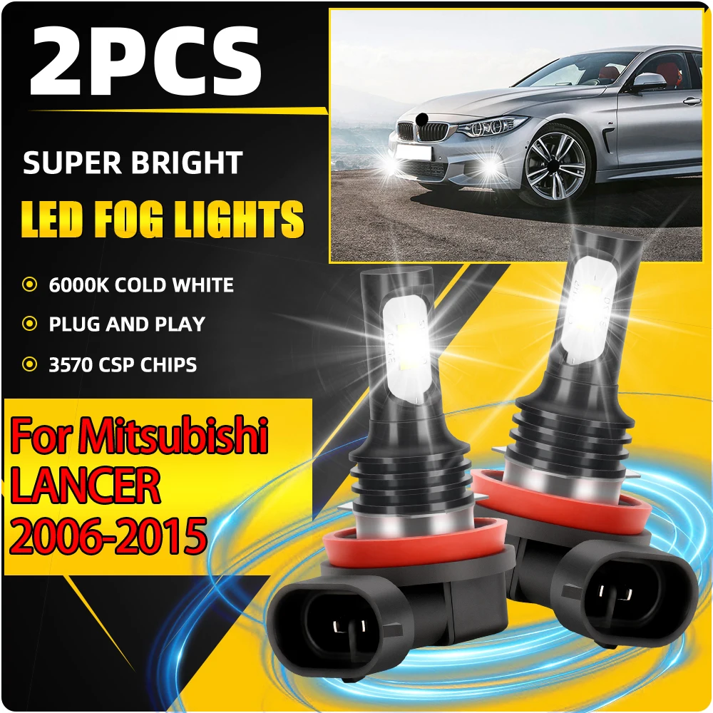 

2Pcs Fog Lamps 20000LM H8 H9 H11 Auto Front Fog Lights 90W Canbus No Error For Mitsubishi LANCER 2006 2007 2008 2009 2010-2015