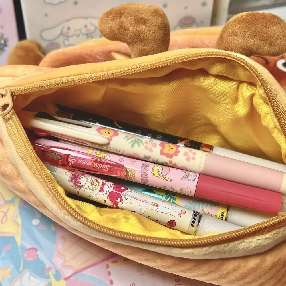 

Bread Bread Toast Pencil Case Toast Large Capacity Toast Pencil Case Funny Simple Plush Pen Pouch School Office Supplies