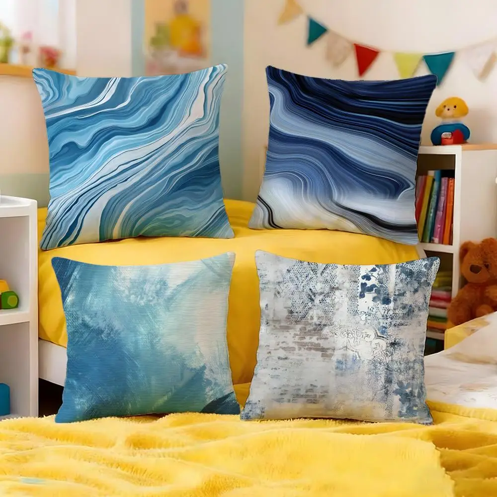 Abstract Texture Cushion Cover Premium Soft Pillowcase Skin-Friendly Breathable Multi-Purpose for Home Office Travel