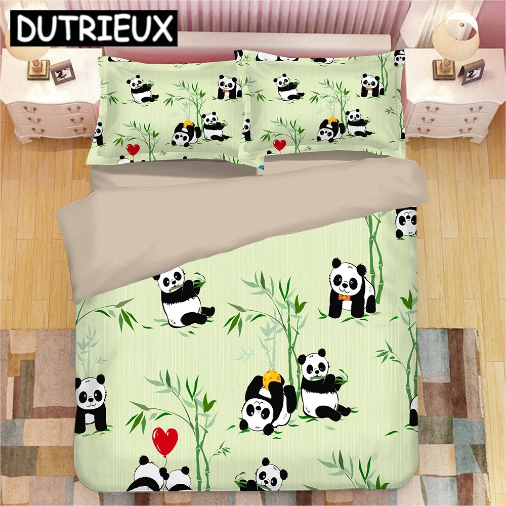 

3D Panda Print Bedding Set Duvet Covers Pillowcases One Piece Comforter Bedding Sets Bedclothes Bed Linen (Not sheets) 02