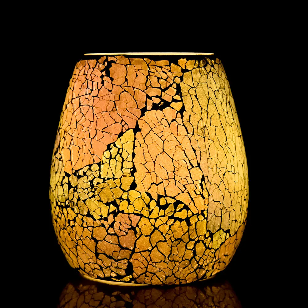 1Pcs Fragrance Lamp Night Light Mosaic Pattern Gradient Color Glass Aroma Diffuser Essential Oil Aromatherapy Holder Uk