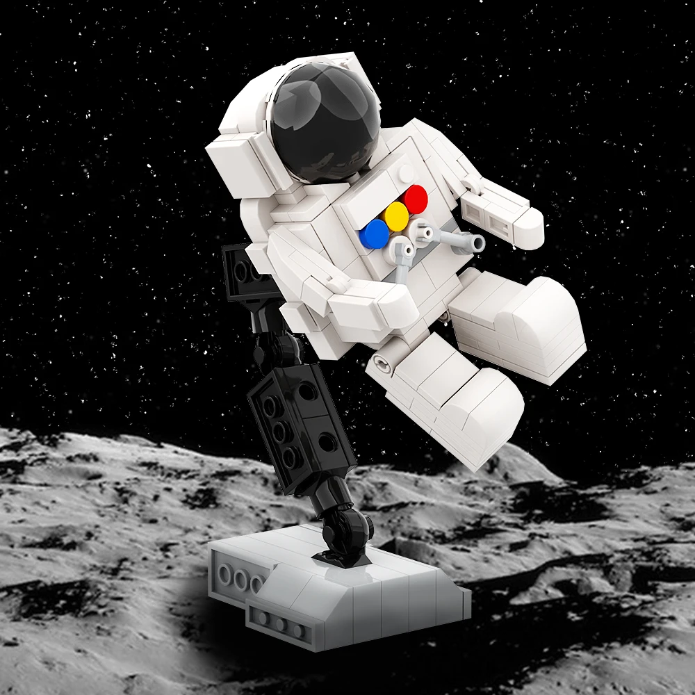 Gobricks Moc Ruimte Verkenning Mini Astronaut Piloot Bouwstenen Maanvliegende Karakter Model Bakstenen Speelgoed Voor Kinderen Cadeau