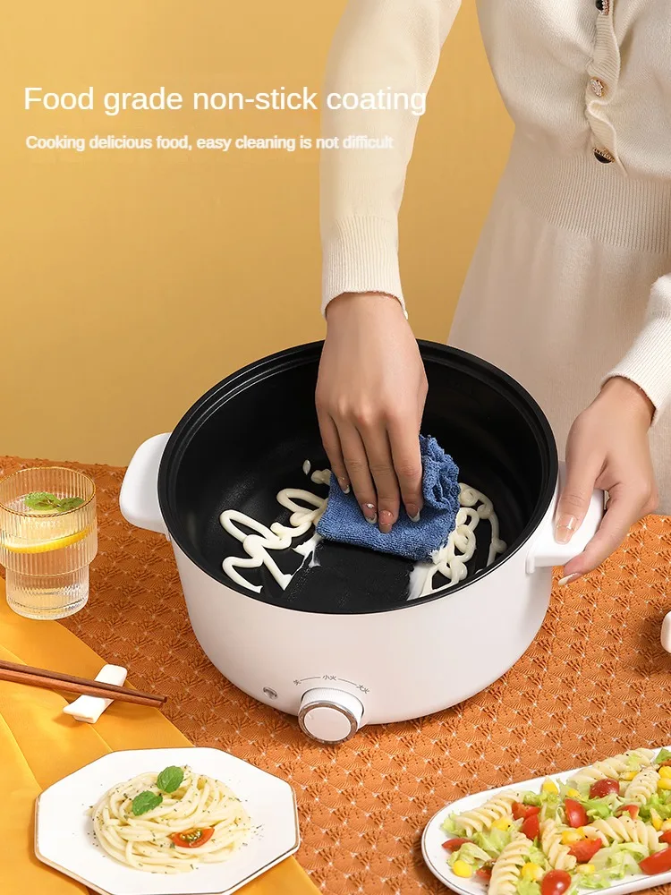 220V Non-stick Electric Cooking Machine Multi Cooker 3L Frying Pan Household Hot Pot with Steamer for Food Steaming Rice Cooker