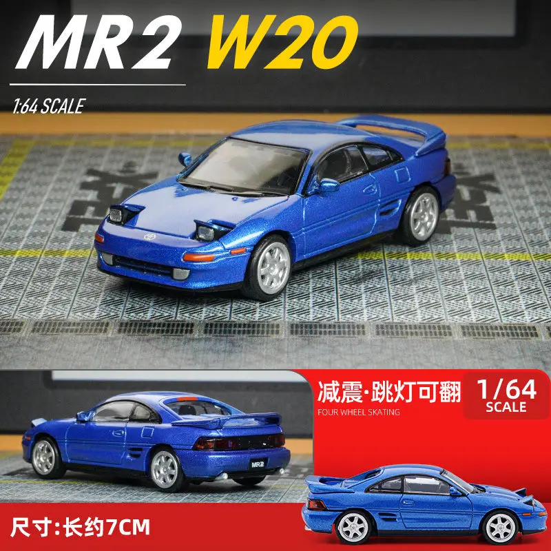 Premium ratio 1:64 Toyota MR2 W20 reversible light alloy car model collection ornaments, children\'s Christmas gifts for boys