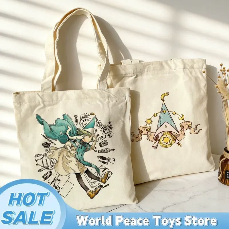 Japanese Witch Hat Atelier Canvas Shopping Bag Large-Capacity Storage Bag Handbag Shoulder Bag Lunch Bag For Anime Fans Gifts