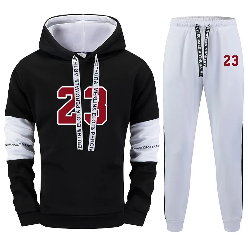 

Hot Sale Autumn Winter Casual Men's Tracksuit Hooded Outdoor Daily Sports Single Piece Sweatshirt And Sweatpants Comfort Quality