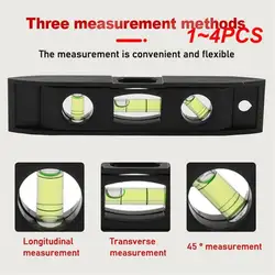 1~4PCS Horizontal Ruler 3 Bubble Spirit Level Magnetic ABS Shell Mini Pocket Portable Spirit Level Tool Measure Tool Machinery