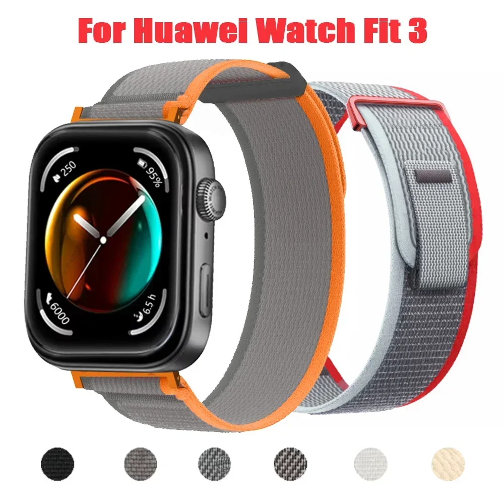 Nylon loop strap For Huawei Watch Fit 3 Smartwatch Braided Elastic Wristband For Huawei Watch Fit3 weave Bracelet strap correa