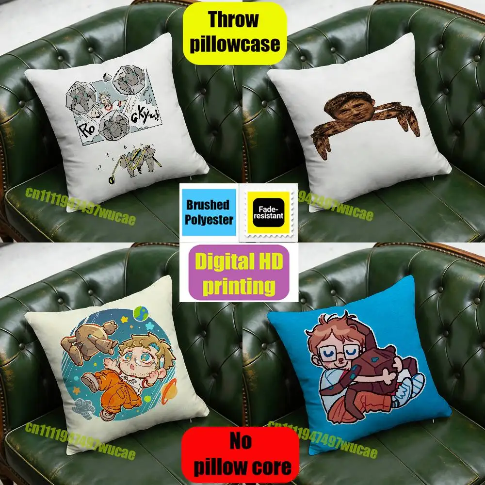 For P-Project Hail Mary Ryland Grace Rocky Throw Pillow Case 45x45cm Sofa Custom Square Pillowcase Cushion Cover