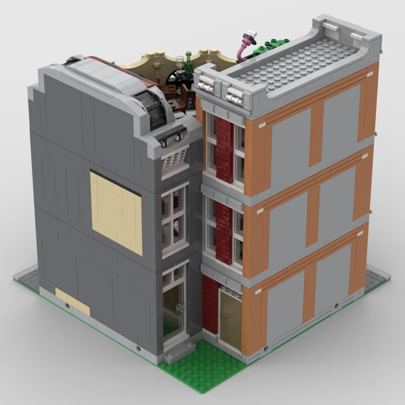 2691PCS City Hot Selling Street View MOC Round Corner Tec-Store model DIY creative ideas Child Toy Assembly Puzzle birthday Gift