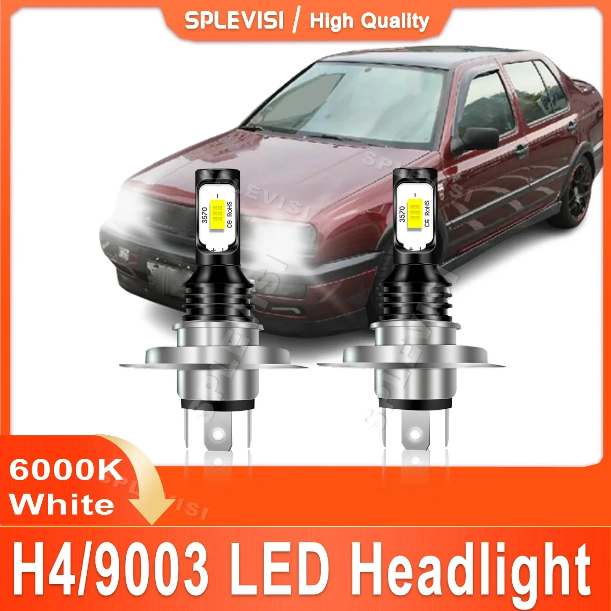 

2x LED Headlight High Low Beam H4 Replace For VW Jetta MK II Saloon 1984 1985 1986 1987 1988 1989 1990 1991 1992 Bright White