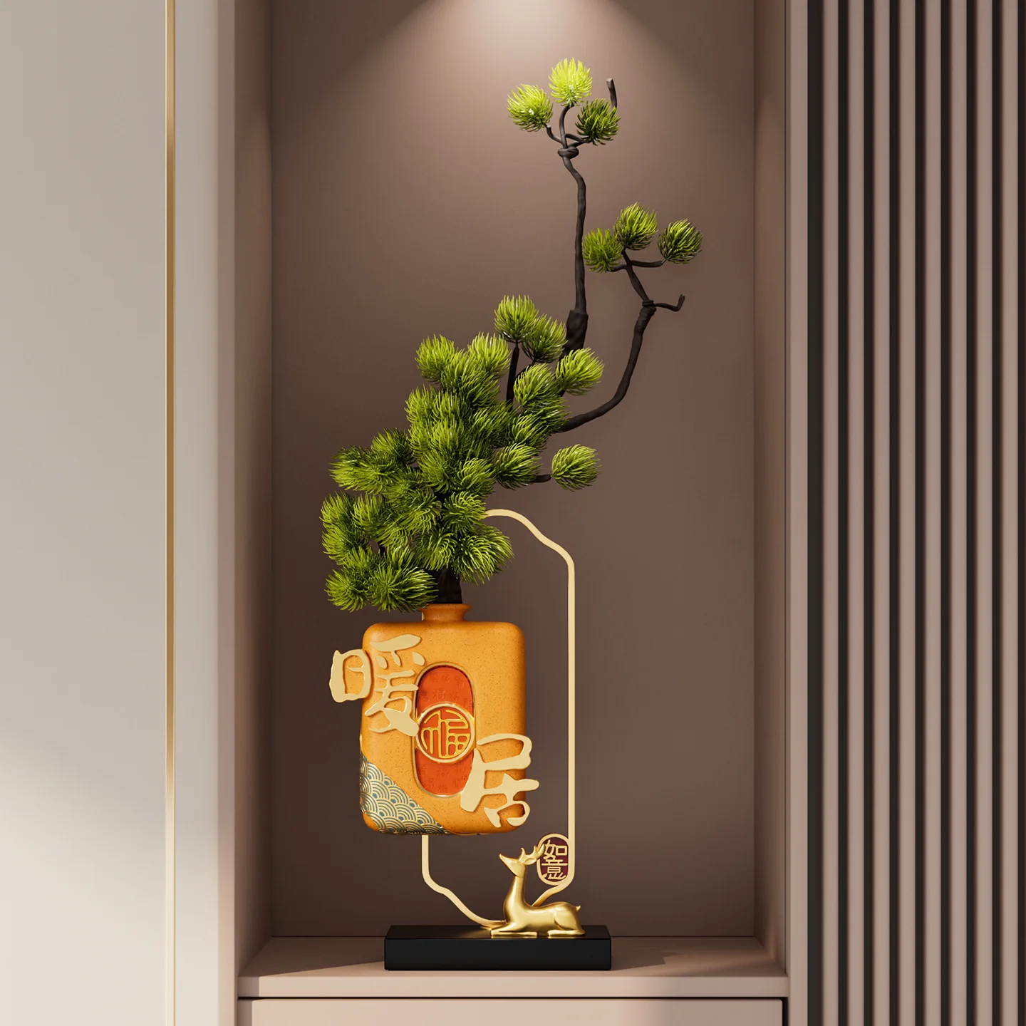Warm Home Fulu New Chinese Decoration High-end Desktop Ornament Living Room Entrance House Moving Gift