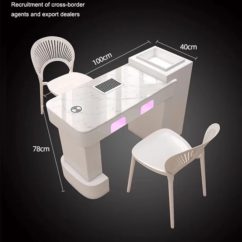 New Model Manicure Marble Table Chair Nail Salon Furniture Designer Mesas UV Lamp Professional Nails Gel Manicure Tafel Funiture