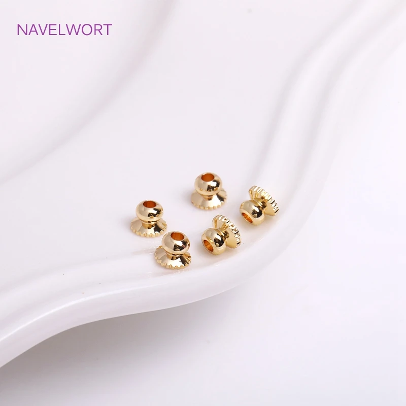 14K/18K vergoldete Perlenkappen, Abstandsperlen für Armband, Trenner für Perlen, DIY-Schmuckherstellungszubehör im Großhandel – Detail 22