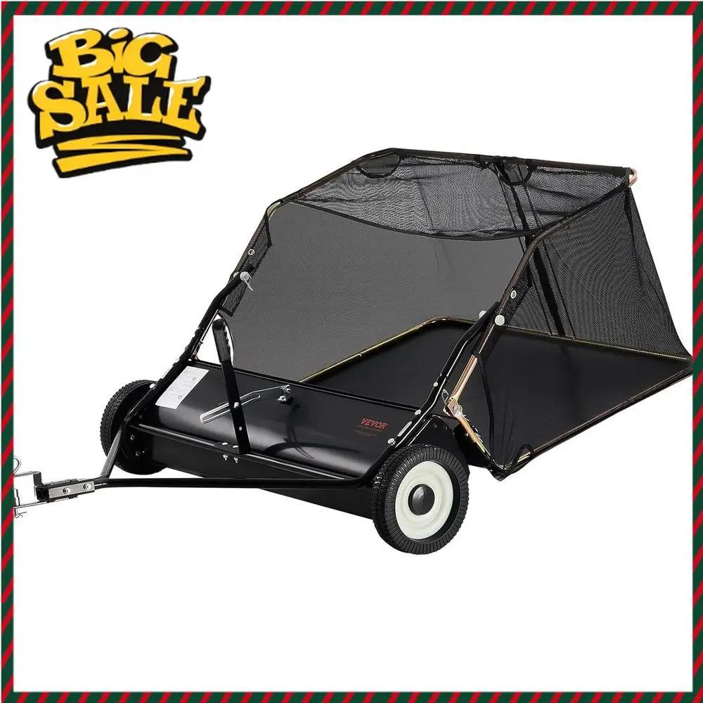 

Бестселлер: Мощный прицепной подметально-уборочный комбайн для газонов, 42 дюйма, объем 12 куб. футов, регулируемая высота, сборщик травы и мусора с функцией опрокидывания