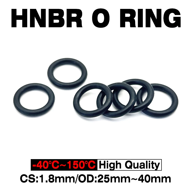 

Hydrogenated Nitrile O Ring Gaskets CS 1.8mm ID 25 ~ 40mm Automobile NBR Rubber Round O Type Corrosion Oil Resistant Seal Washer