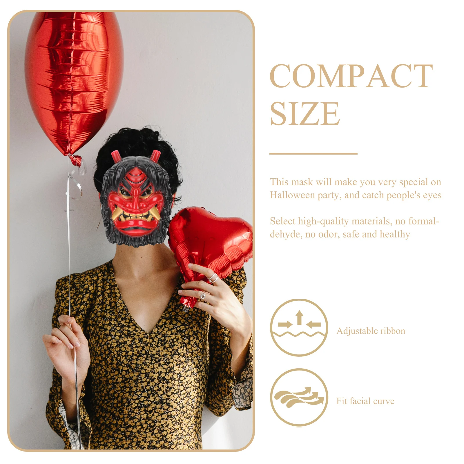 

2Pcs Tengu Halloween Cosplay Masks Lightweight Scary Party Masks Scary Face Cover Horror Decoration Halloween Mask