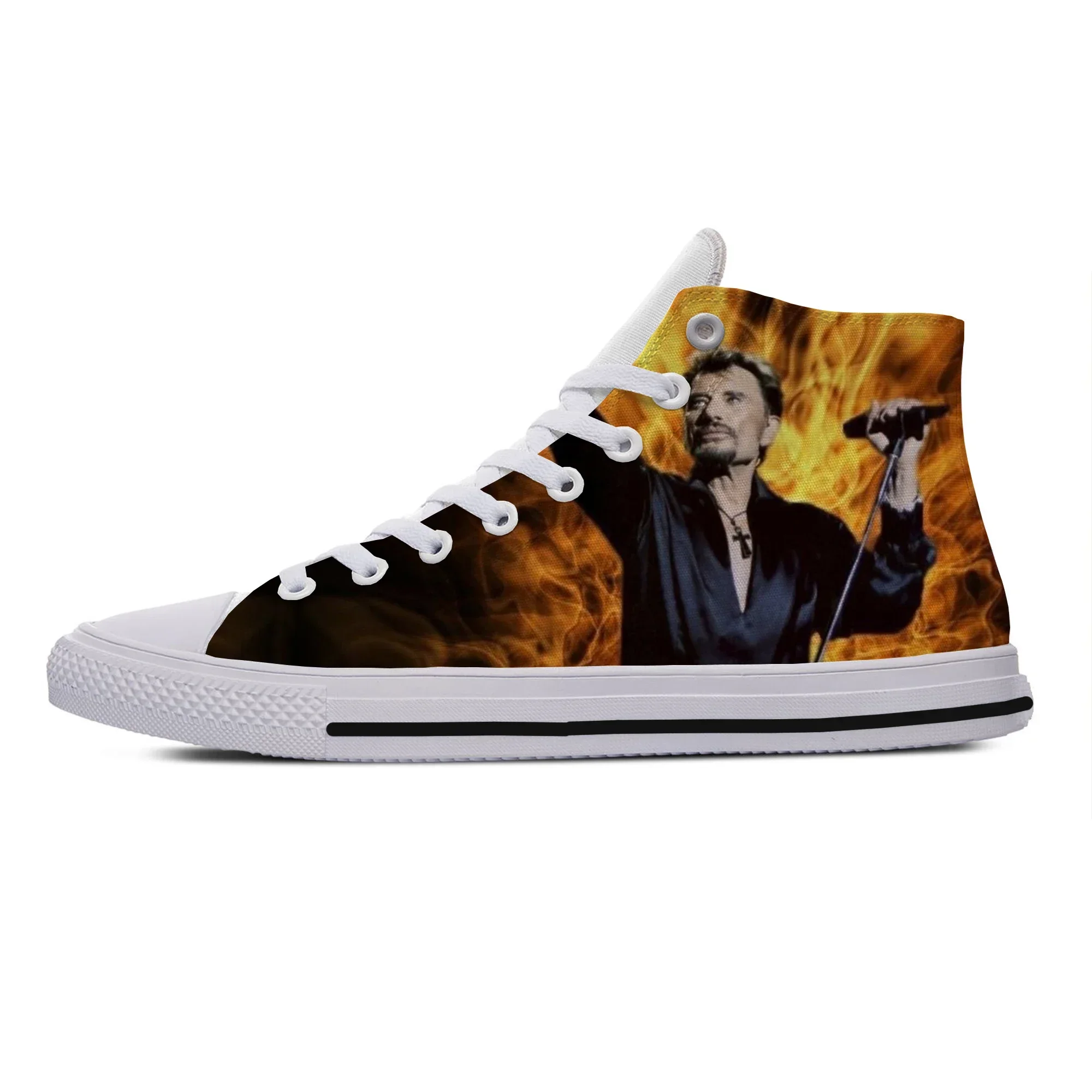 Sepatu Pria Wanita Mode keren sepatu kanvas klasik bersirkulasi sneaker ringan kualitas tinggi French Elvis Johnny Hallyday