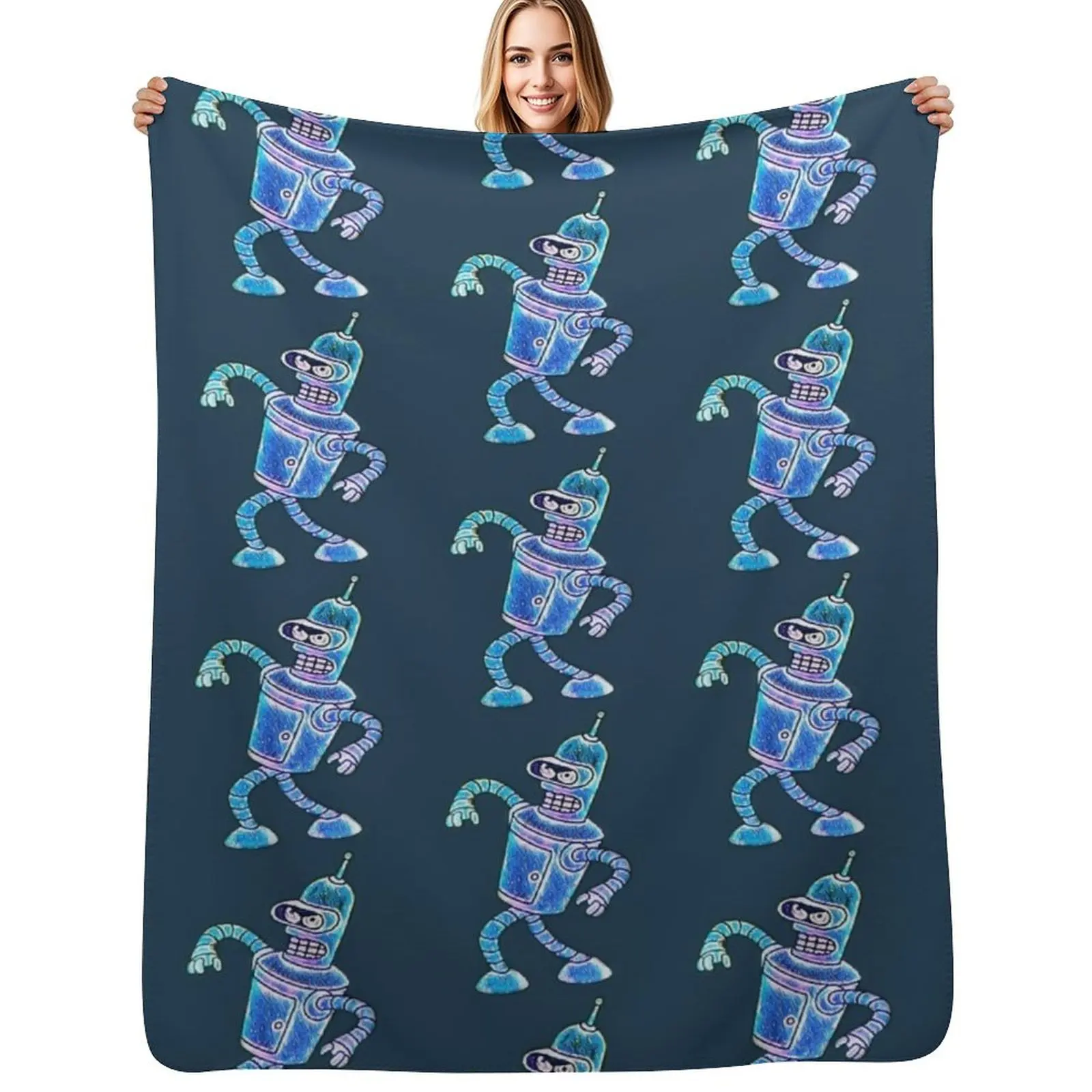 Bender Strut Midnight Edition Throw Blanket Comforter Cute Multi-Purpose Luxury Throw Personalized Gift Hairys Blankets