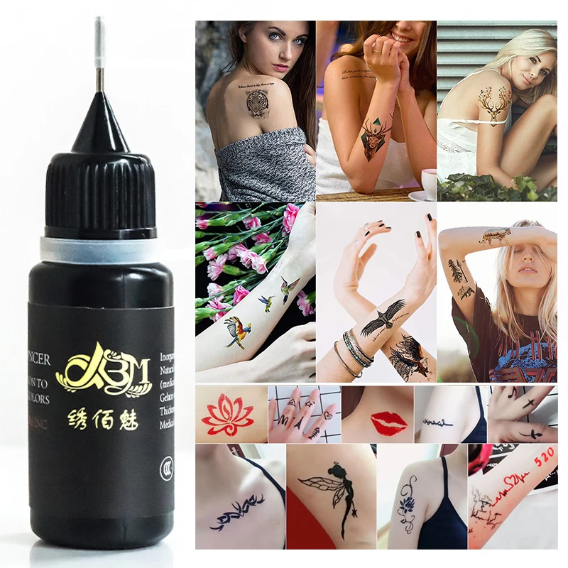 10ml Juice Temporary Tattoo Liquid DIY Tattoo Juice Ink Semi-permanent Waterproof For Body Art Paint Long-lasting Safe Tattoo