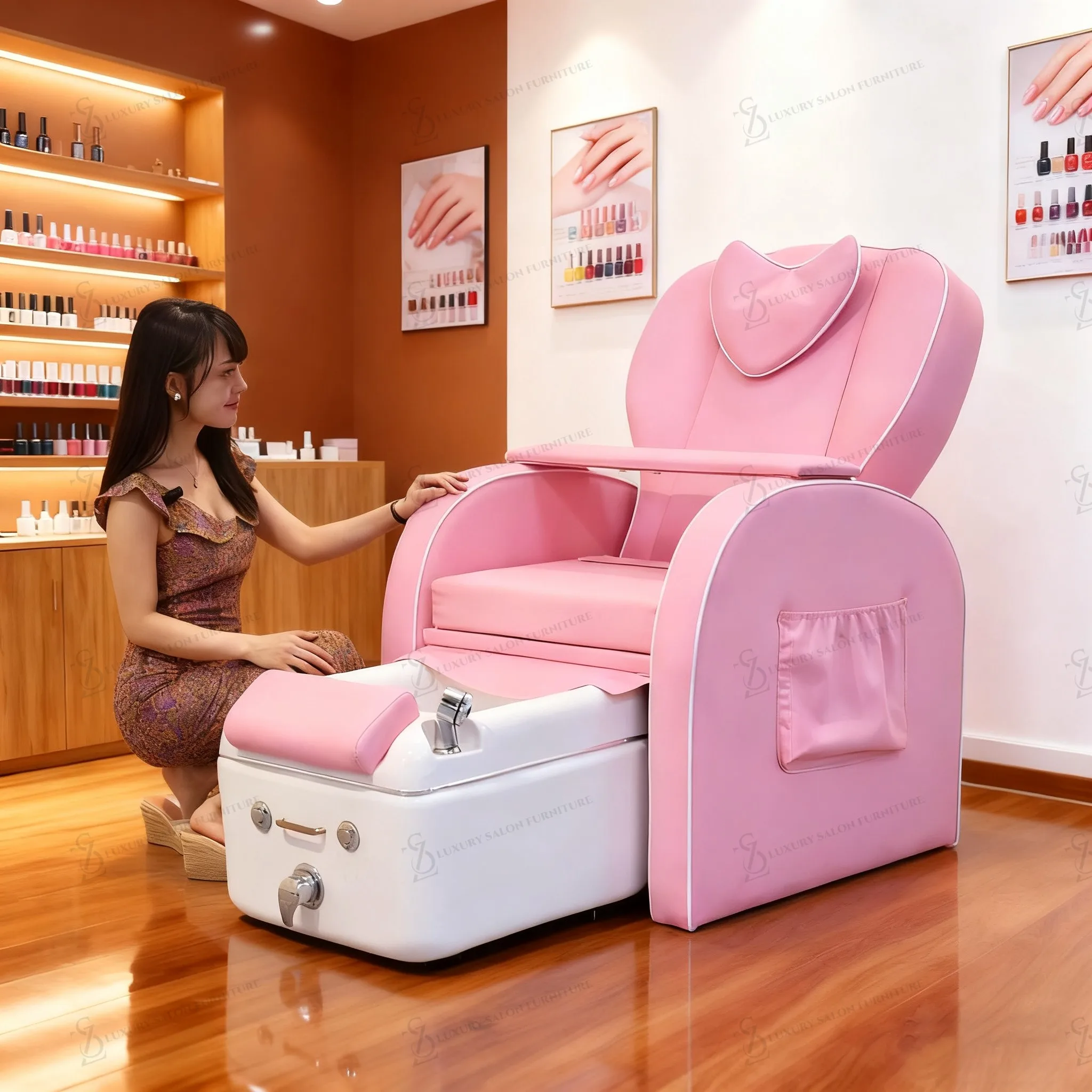 كراسي باديكير فاخرة سبا القدم كرسي باديكير لا السباكة لمعدات صالون الأظافر كرسي تدليك باديكير سبا القدم