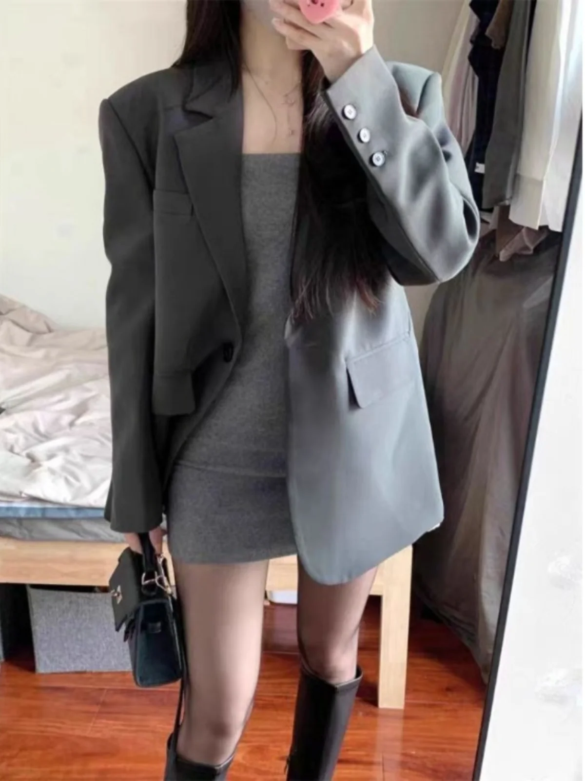 Ele ey Suit Jaet Cappotto da donna allentato casual dimagrante Design Primavera 2025 Faion Cappotto capispalla fem di piccole dimensioni
