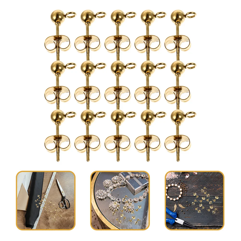 

40Pcs Round Earring Posts Stainless Steel DIY Earring Findings for Handmade Dangle Earrings Jewelry Making Kit