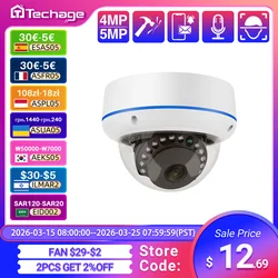 Techage H.265 4MP 5MP Indoor Dome 48V POE IP Camera Audio VandalProof IPC P2P Video CCTV Security Surveillance Onvif Protocol
