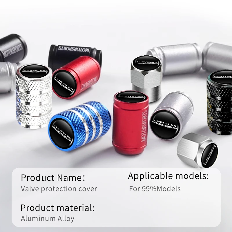 4 قطعة سيارة الإطارات صمام ينبع غطاء الألومنيوم الإطارات عجلة الجذعية غطاء صمام الهواء Airdust لكرايسلر 300c PT كروزر جراند فوياجر باسيفي