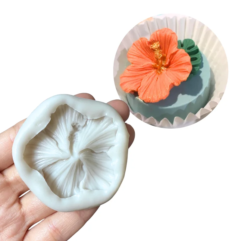 Cake Tool Hibiscus Syriacus Flower Silicone Mold Leaf Sugarcraft Chocolate Fondant Tool Sugarcraft Mould