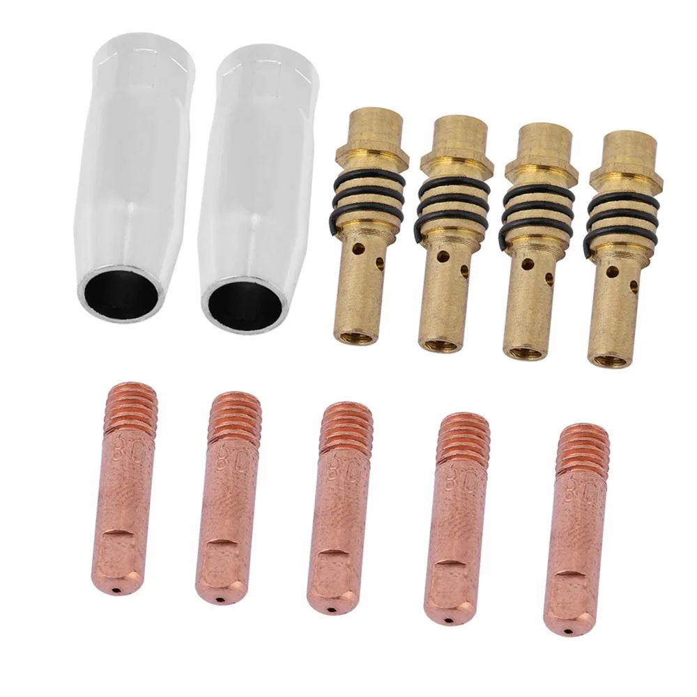 11PCS Nozzles and Tips MIG Welding Consumables Brass Conductive Tip Holder 15AK Torch Parts For 15AK Torch Tool