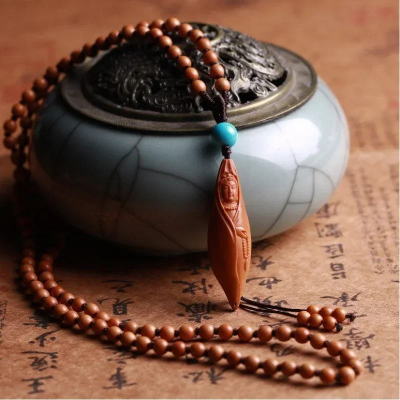 Olive Nut necklace stone carving beads pendant Avalokitesvara bracelet crafts halter accessorie