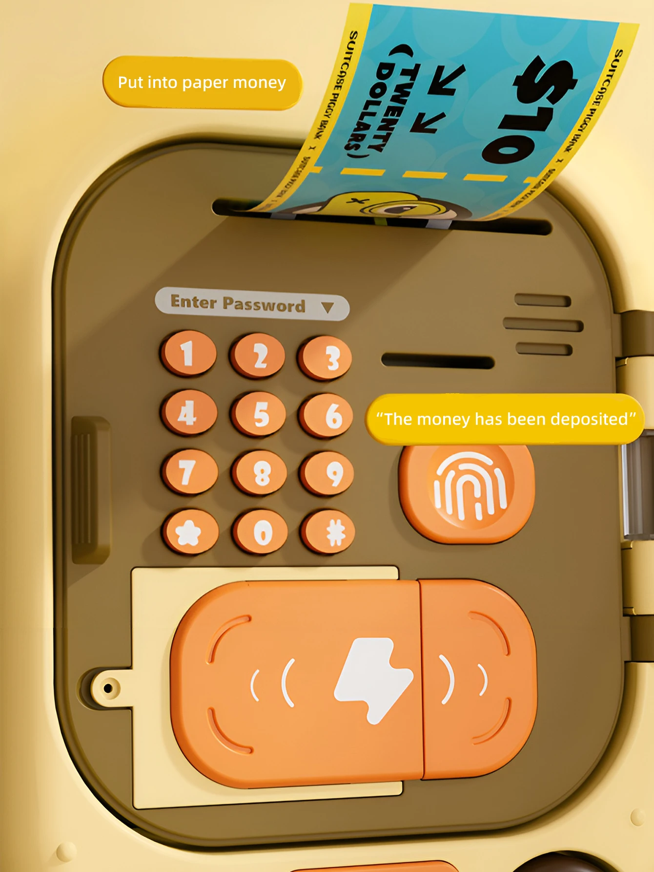 Skarbonka Krokodyl Wielofunkcyjna Zapadka na Odcisk Palca Hasło Pieniądze Oszczędzanie Pieniędzy Gotówka Monety Depozyt Automat Bankomat Prezent dla Dzieci