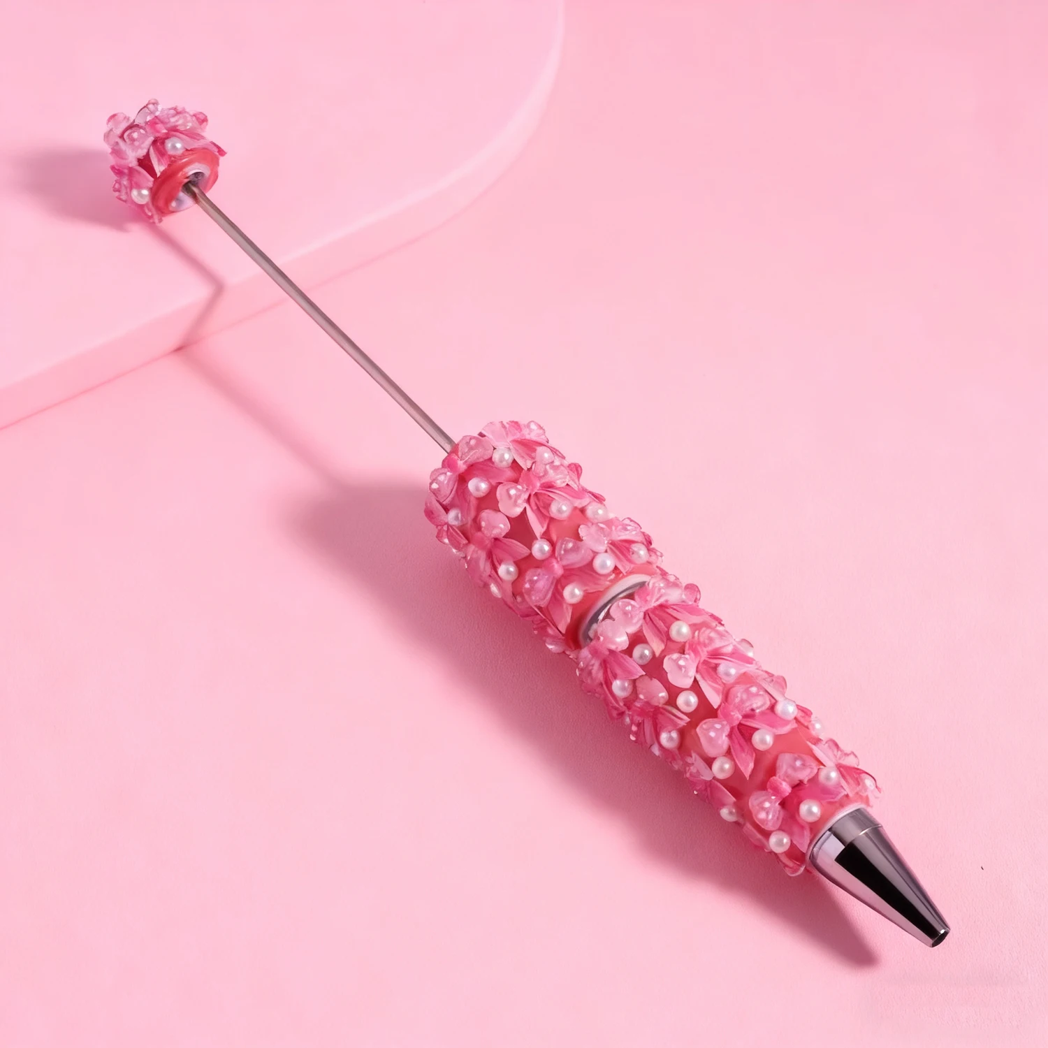 ปากกาลูกปัด DIY 8-48 ชิ้น – ปากกาลูกปัดประดับโบว์และมุก งานแฮนด์เมดน่ารัก เหมาะสำหรับเป็นของขวัญ นักเรียน ของชำร่วยงานปาร์ตี้