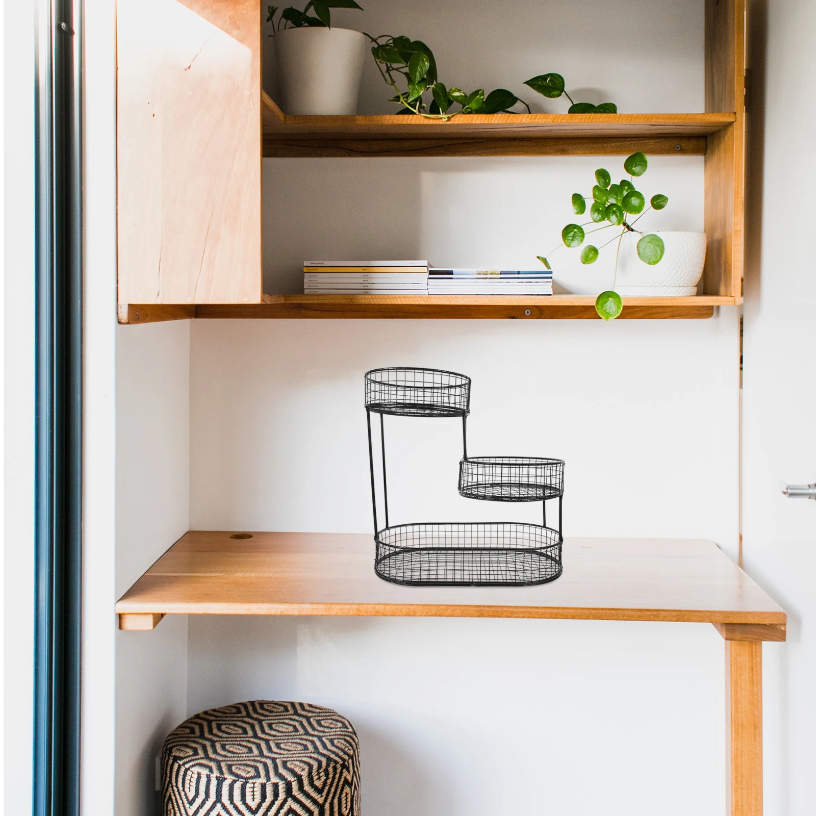 

3-Tier Metal Fruit Basket Black Wire Fruit Bowl For Kitchen Counter Vegetable Storage Snack Organizer Picnic Hotel Home Decor