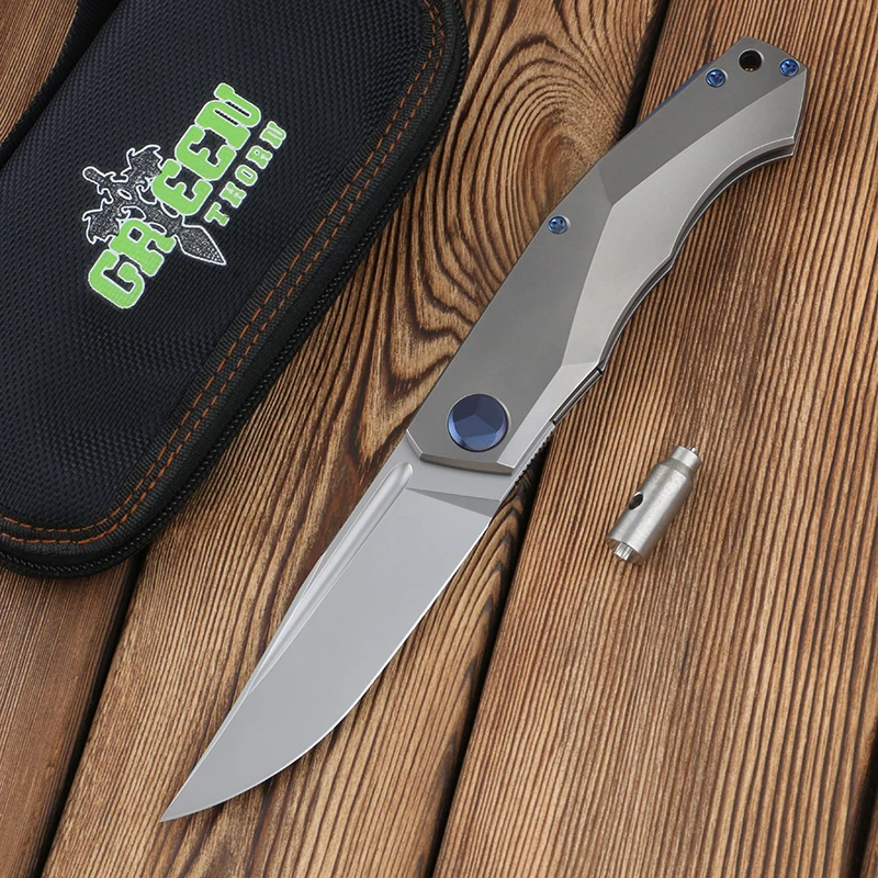 

Green Thorn PERO Folding Knife TC4 Titanium Alloy Handle M390 Blade Outdoor Portable Camping Fruit Practical EDC Tool